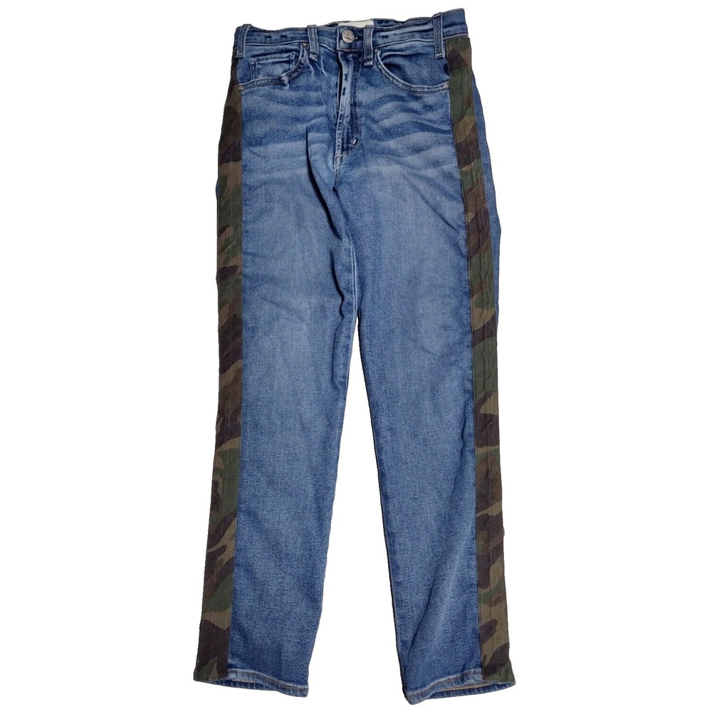MCGUIRE DAMN FINE Women Size 26 Camo SIDE Stripe Stretch‎ Denim Blue Jeans